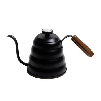 Coffee Culture Stainless Steel 1.2L Goose Neck Kettle w/ Thermometer Black