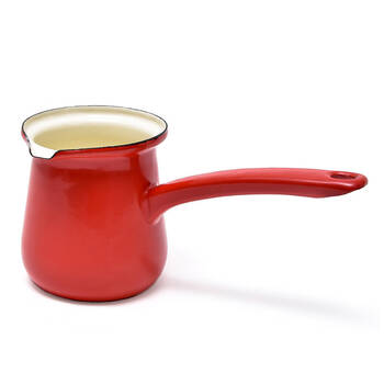 Coffee Culture Enamel 450ml Stovetop Turkish Coffee Pot - Red