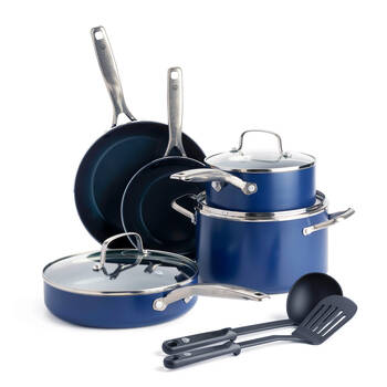 10pc Blue Diamond Classic Aluminium Cookware Set - Dark Blue
