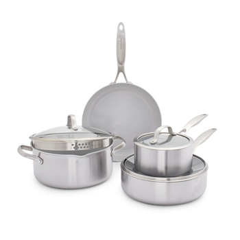 4pc GreenPan Venice Pro Tri-Ply Stainless Steel Kitchen Pots/Pan Set