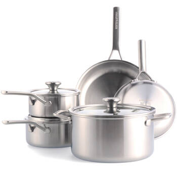 8pc Merten & Storck Tri-Ply Stainless Steel Induction Pots & Pans Set