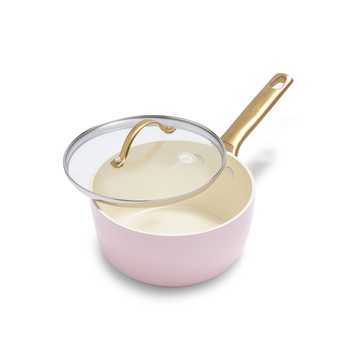 GreenPan Padova Pink Cover Saucepan 18cm/2.0L Home Kitchen Cookware