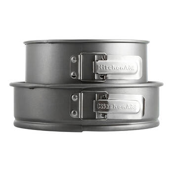 2pc KitchenAid Aluminised Steel Round Baking Tin Set Grey
