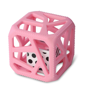 Malarkey Kids Chew Cube Baby/Infant Sensory Rattle/Teether Toy Pink