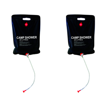 2x Cockatoo Camping 20L/31cm Outdoor Solar Shower - Black