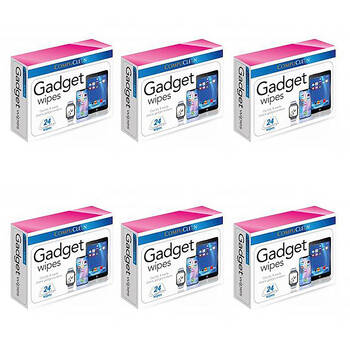 6x 24pc CompuClean Gadget Electronic Screen Cleaning Wipes w/ Clip Strip
