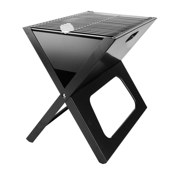 Wildtrak Iron Side Folding BBQ Fire Pit w/ Carry Bag - Black