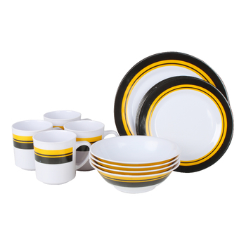 16pc Camping Cockatoo Dinner Set Melamine Plate/Bowl/Mug