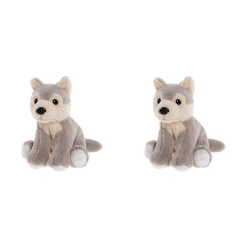 2PK Charlie Bears Cuddle Cub Wolf Kids Soft Play Toy 0m+ - Grey