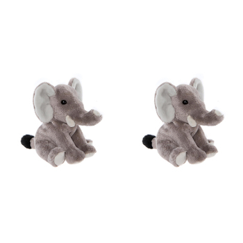 2PK Charlie Bears Cuddle Cub Elephant Kids Soft Play Toy 0m+ - Grey
