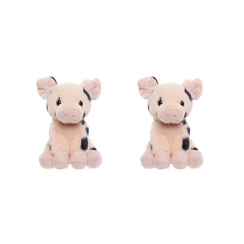 2PK Charlie Bears Kids Plush Toy Spotted Pig Cuddle Club Collection 0Y+ Pink;