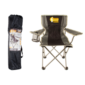 Wildtrak Kiddie 67x60cm Camp Chair w/ Cup Holder - Black/Grey