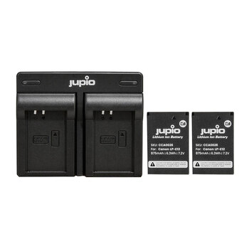 Jupio 2x Batteries 875mAh & USB Dual Charger Kit For Canon LP-E12