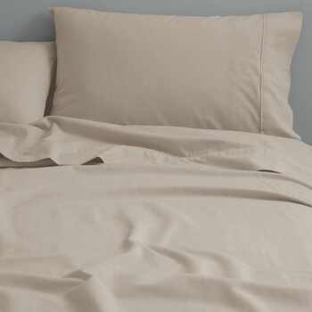 Canningvale King Bed Fitted Sheet Set Cozi Cotton Flannelette Natural