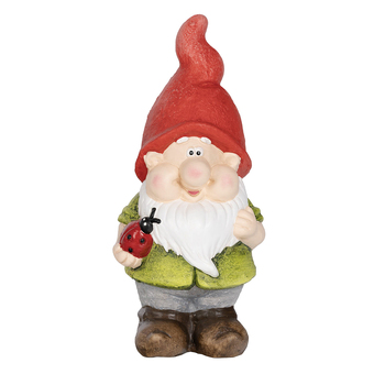 Northcote Pottery Gnome Garden Decor Red Hat With Ladybug 28cm