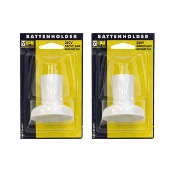 2PK STANDARD BC BATTEN LAMP HOLDER