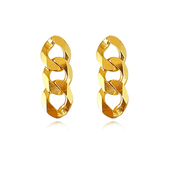 Culturesse 15mm Lucie Modern Muse Dainty Chain Earrings - Gold