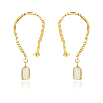 Culturesse Echo Artsy 75mm Ear Frame Earrings - Gold