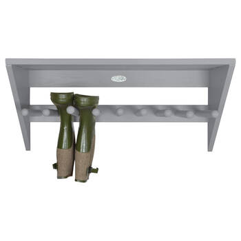 Esschert Design Wooden Wall Mounted Boot Rack Storage Shelf 76cm Grey