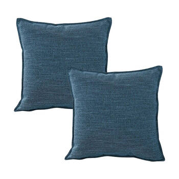2PK Jason Commercial Square Linen Look Bed Cushion 44x44cm - Marine