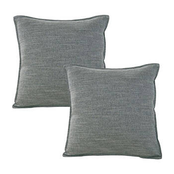 2PK Jason Commercial Square Linen Look Bed Cushion 44x44cm - Pewter