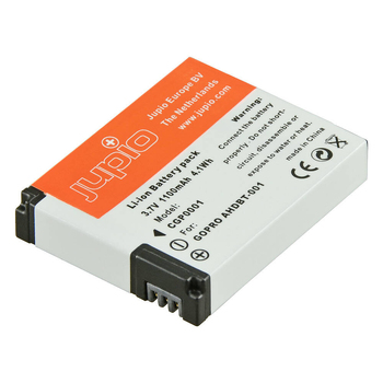 Jupio Li-Ion 3.7V 1100mAh Battery For GoPro Hero/Hero 2 AHDBT-001 Camera