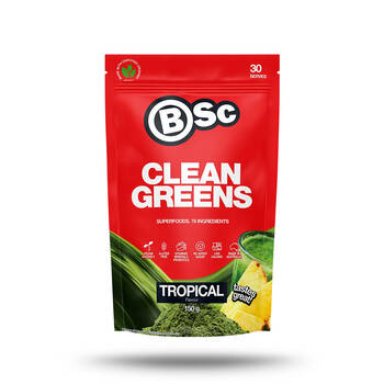 BSc Clean Greens Powder 30 Serves Gluten Free Vitamins/Minerals 150g Tropical