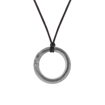 Chewigem Realm Pendant Sensory/Fidget Silicone Chew Ring - Silver 3y+