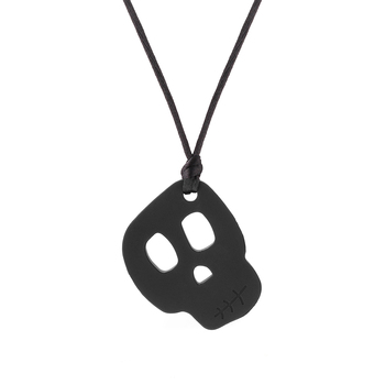 Chewigem Skull Sensory/Fidget Silicone Chew Pendant - Black 3y+