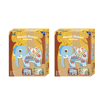 2PK Avenir Mosaic Picture Elephant Creative Art/Craft Kids 3y+