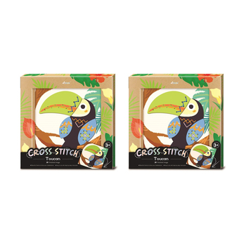 2PK Avenir Cross Stitch Toucan Pre-Cut Kids Activity 5y+