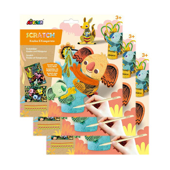 3PK Avenir Scratch Koalas & Kangaroos Art/Craft Toy 3y+