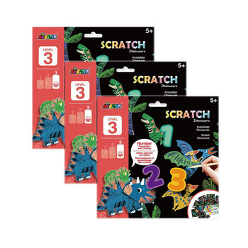 3PK Avenir Scratch Dinosaurs Art/Craft Activity Kids Toy 5y+