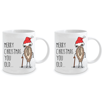 2PK Merry Christmas You Old 350ml Ceramic Coffee/Tea Mug Cup