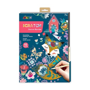 Avenir A4 Scratch Book Secret Garden Kids Activity Kit 7y+