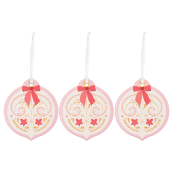 3PK Splosh Christmas Bauble Ceramic Keepsake Hanging Home Decor