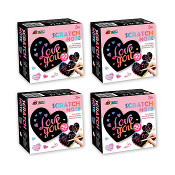 4PK Avenir Scratch Note Books Love Singles Drawing 3y+