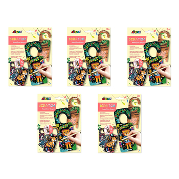 5PK Avenir Scratch Animal Door Hangers Kids/Children Art Toy 3y+