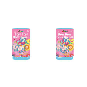 2PK Avenir Pom Pom Flowers Bouquet Art & Craft Toy 9x15.5cm Kids 6y+