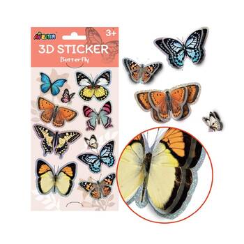 10pc Avenir 3D Stickers Art & Craft Toys 12x23cm - Butterfly 3y+