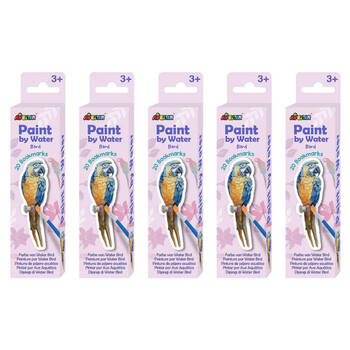 5PK Avenir Paint by Water Bookmarks Art & Craft Toys 6x18.5cm - Bird 3y+