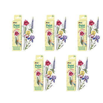 5PK Avenir Paint by Water Bookmarks Art & Craft Toys 6x18.5cm - Flower 3y+