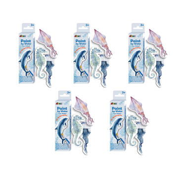 5PK Avenir Paint by Water Bookmarks Art & Craft Toys 6x18.5cm - Sea Animal 3y+