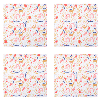 4x 2pc Splosh Christmas 45cm Polyester Napkin Set Reusable Tableware Square