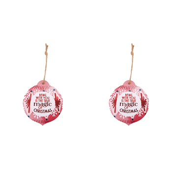 2PK Splosh Christmas Magic Ceramic/Ribbon Keepsake 15.5cm Red
