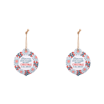 2PK Splosh Christmas Memories Ceramic/Ribbon Keepsake 15.5cm Green