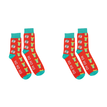 2PK Splosh Christmas Presents Fashion Printed Crew Socks One Size