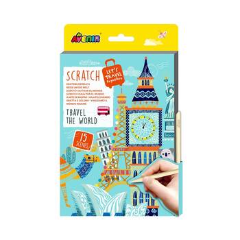 Avenir A5 Scratch Book Travel the World 15.5x24cm Kids 5y+