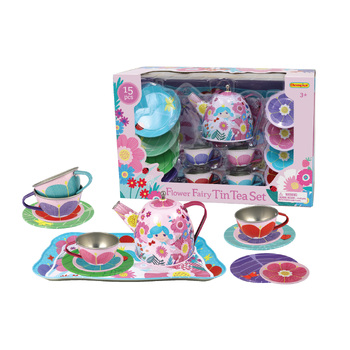 Kaper Kidz Flower Fairy Tin Tea Set 15Pcs