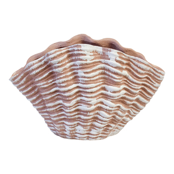 LVD Ceramic 23.5cm Shell Planter/Vase Pot Decor - Terracotta